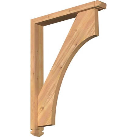Ekena Millwork Westlake Arts and Crafts Smooth Bracket w/ Offset Brace, Western Red Cedar, 3 1/2"W x 24"D x 32"H BKT0402X24X32WTL03SWR